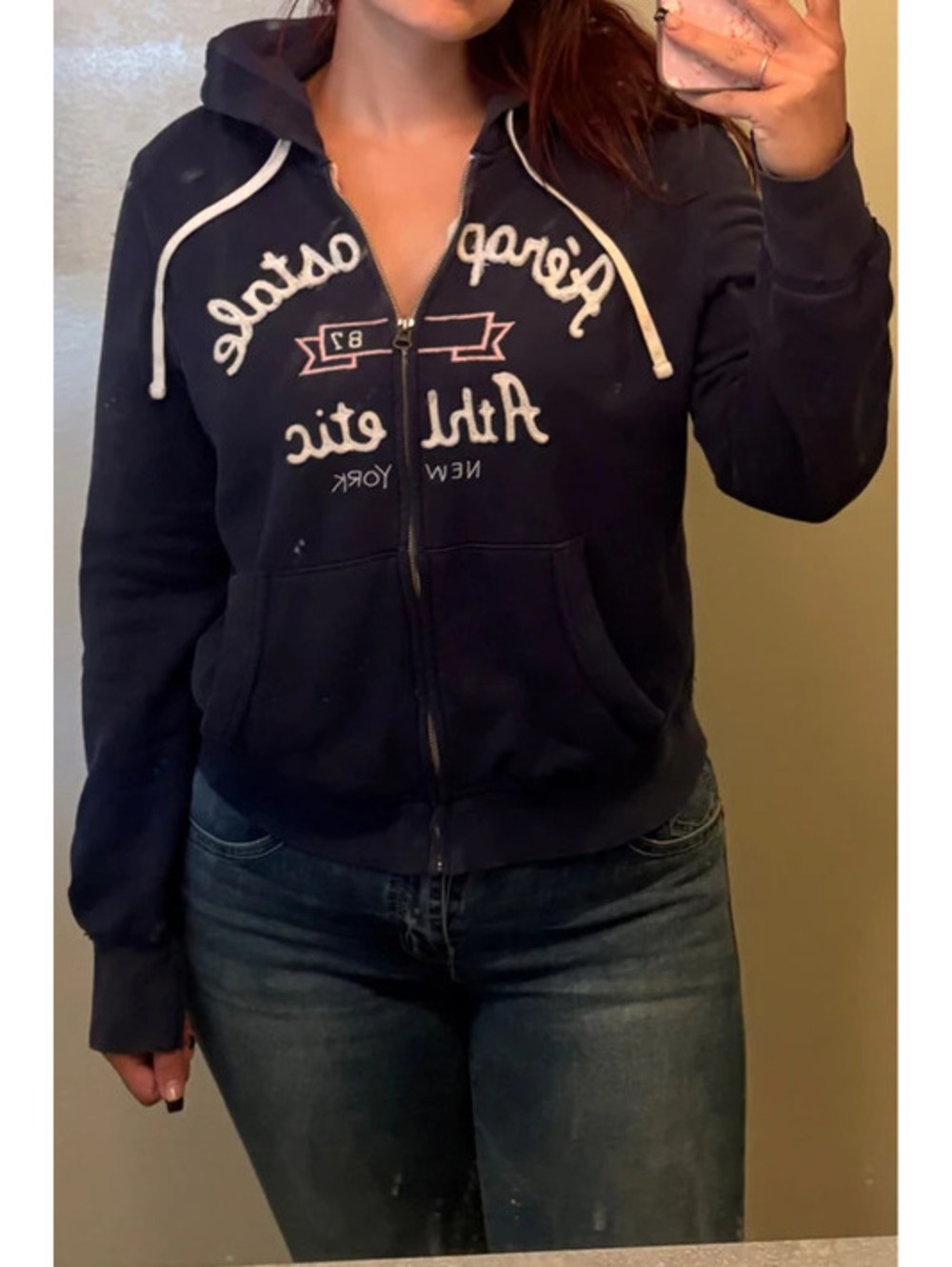 Aeropostale Blue Y2K 2000’s Zip up with 3D Aeropostale Athletics